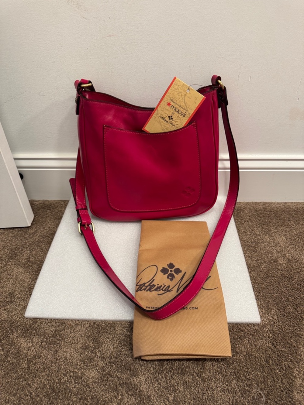 Patricia Nash Macys exclusive emeline fuchsia crossbody bag purse NWT dustbag
